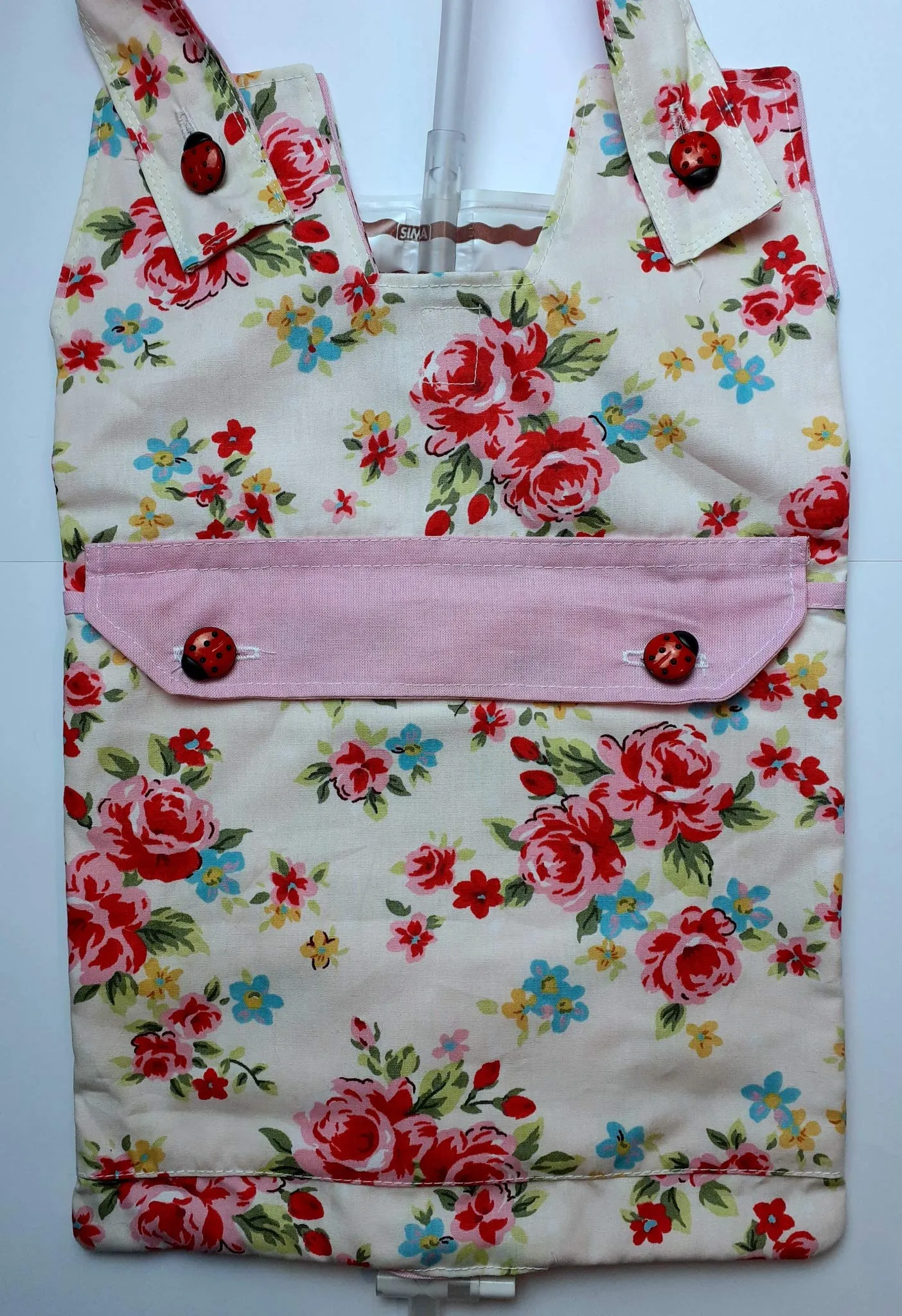 100% Cotton Catheter Night Bag Holder with a Pocket, Tube Cover (1 Meter Long) and Adjustable Handle. Cover for a Catheter Night Bag. Ideal for a Wheelchair User.
