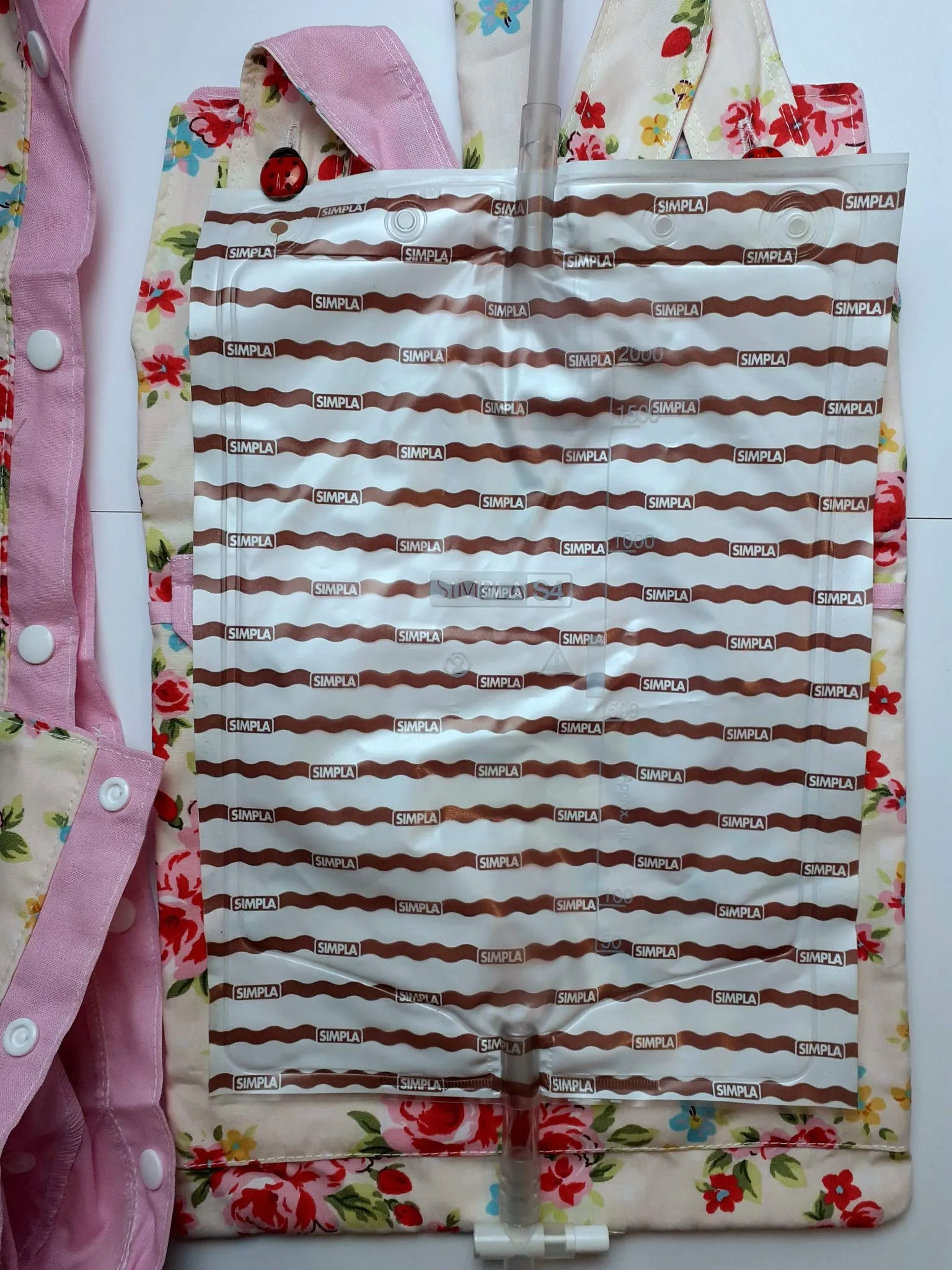 100% Cotton Catheter Night Bag Holder with a Pocket, Tube Cover (1 Meter Long) and Adjustable Handle. Cover for a Catheter Night Bag. Ideal for a Wheelchair User.