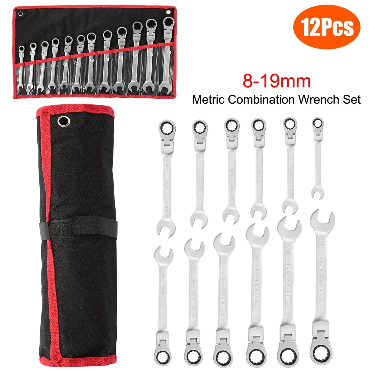 12-Piece Set: 8-19mm Metric Combination Wrench
