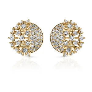 18k Luminus Yellow Gold Earring With 2.98 Cts Vs-Gh Diamonds