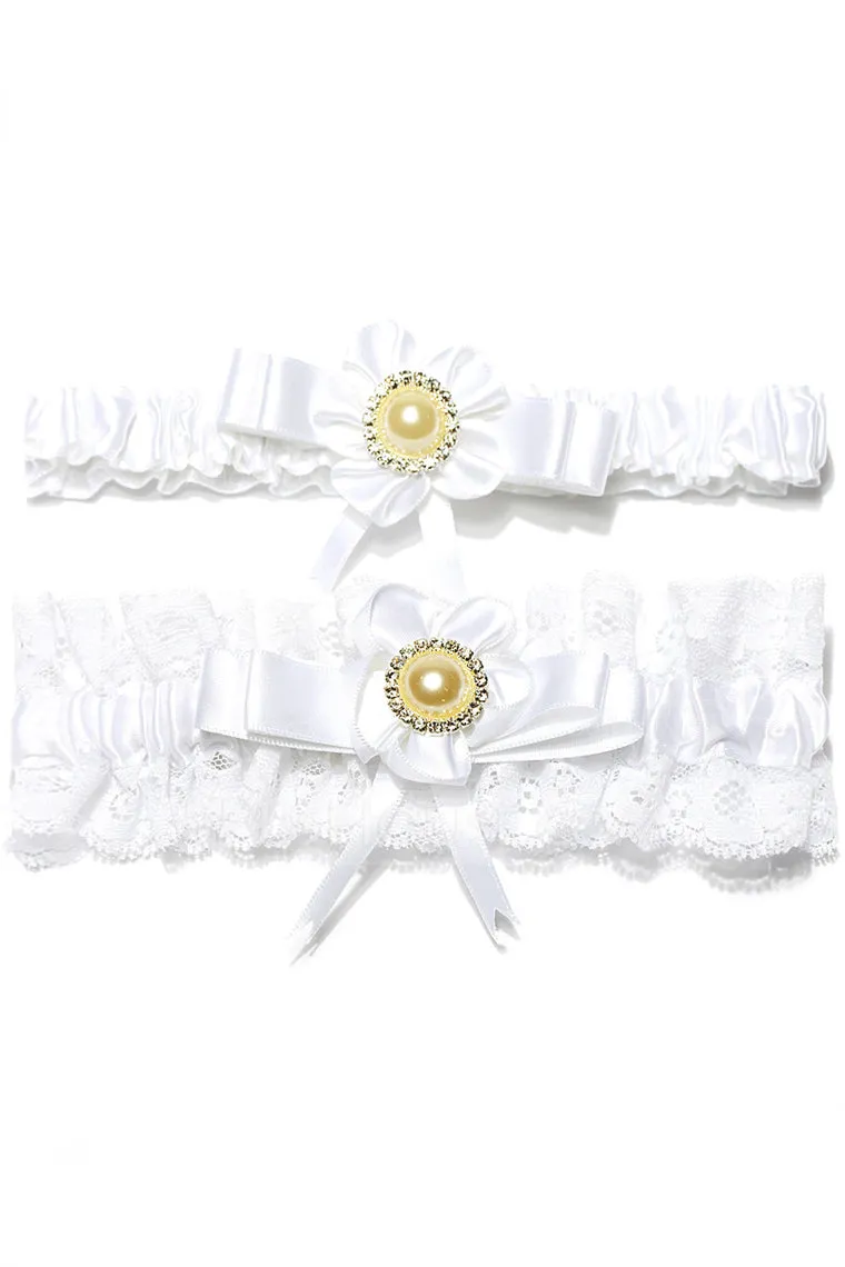 2-Piece Charming With Beading Wedding Garters