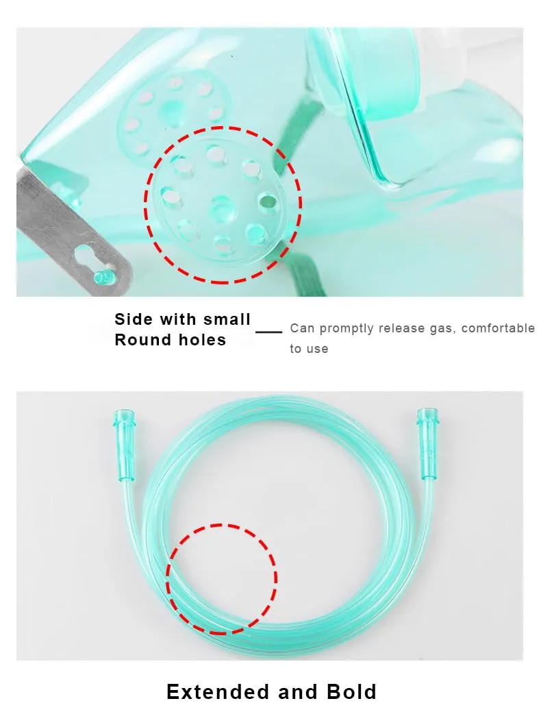 2PCS Adult Non-Rebreather Oxygen Mask with Reservoir Bag - Size L L-2pack