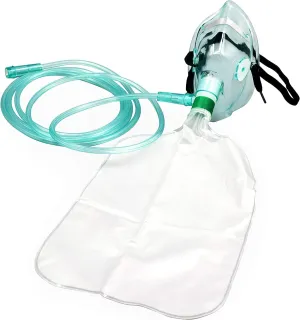 2PCS Adult Non-Rebreather Oxygen Mask with Reservoir Bag - Size L L-2pack