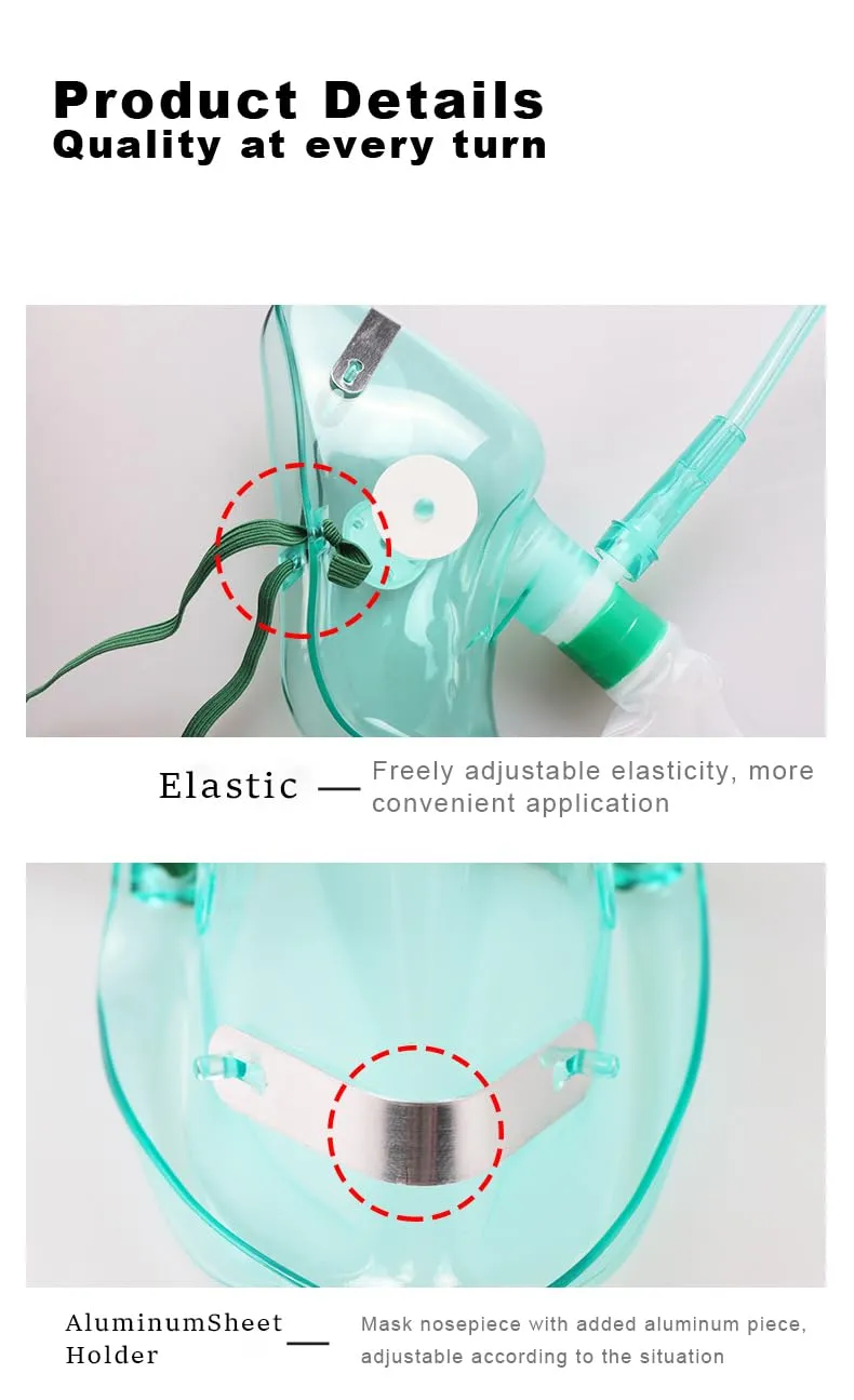 2PCS Adult Non-Rebreather Oxygen Mask with Reservoir Bag - Size L L-2pack