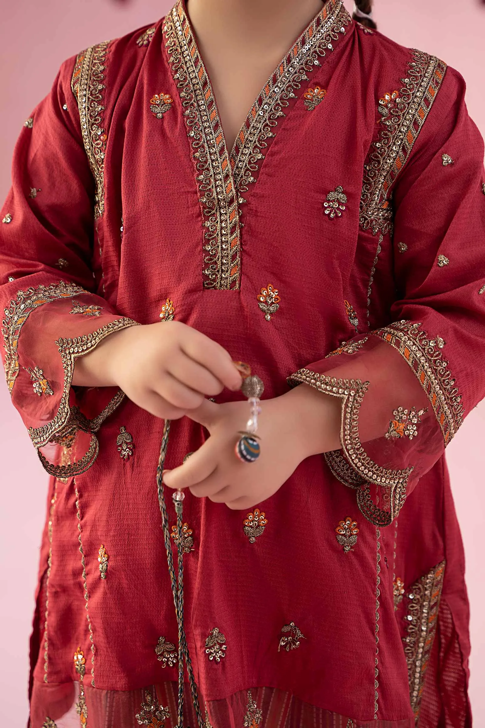 3 Piece Embroidered Dobby Suit | MKD-EF24-05