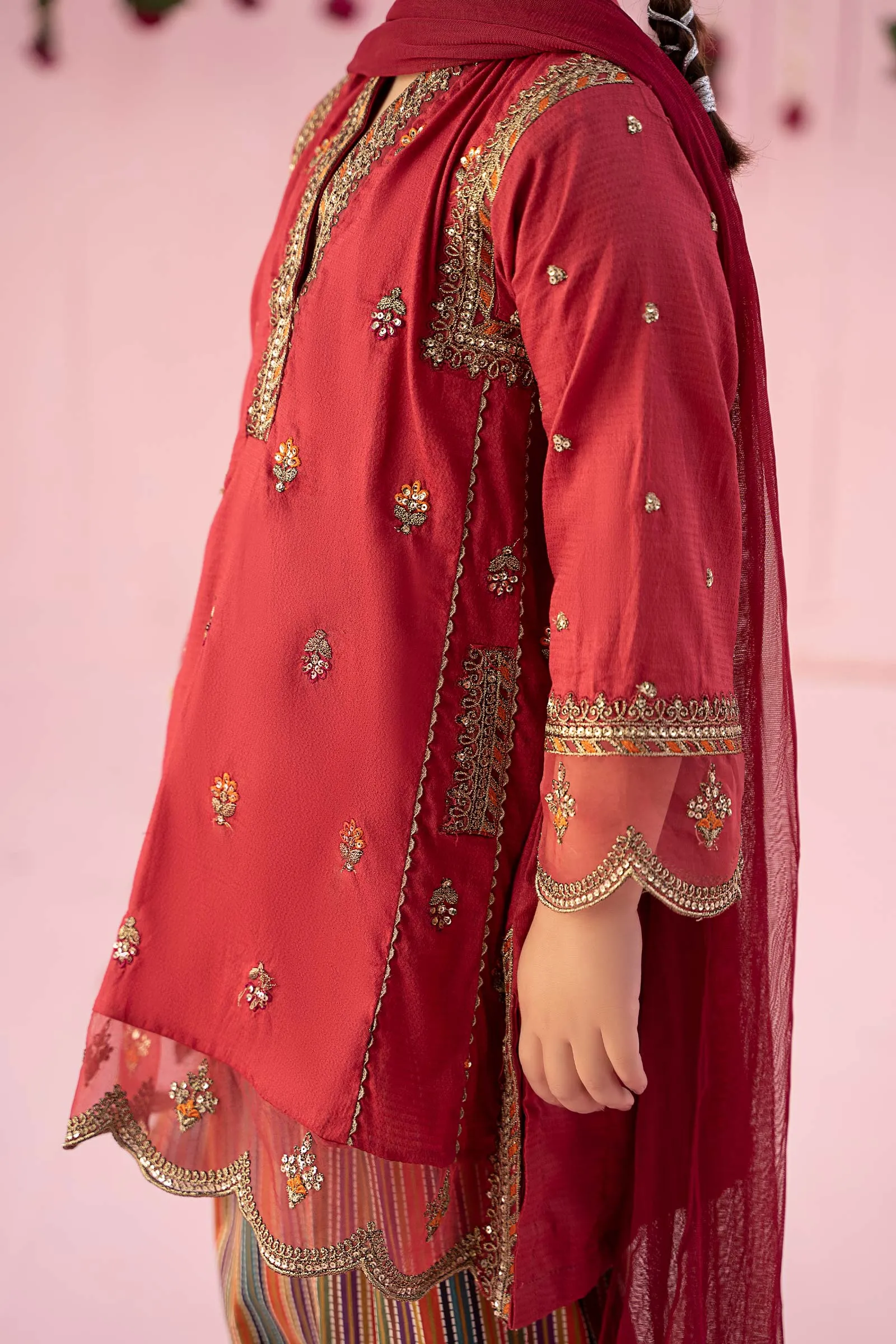 3 Piece Embroidered Dobby Suit | MKD-EF24-05