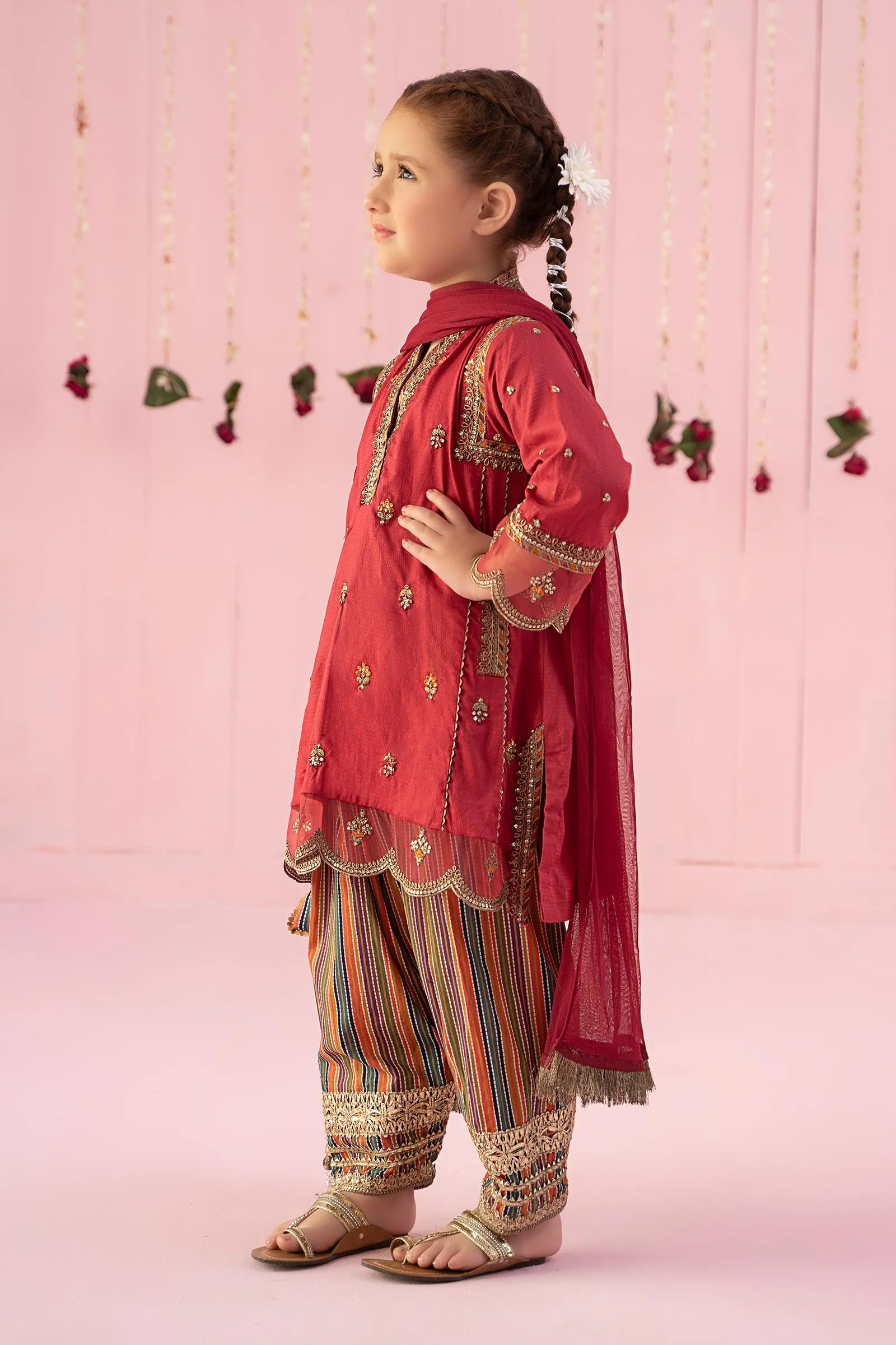 3 Piece Embroidered Dobby Suit | MKD-EF24-05