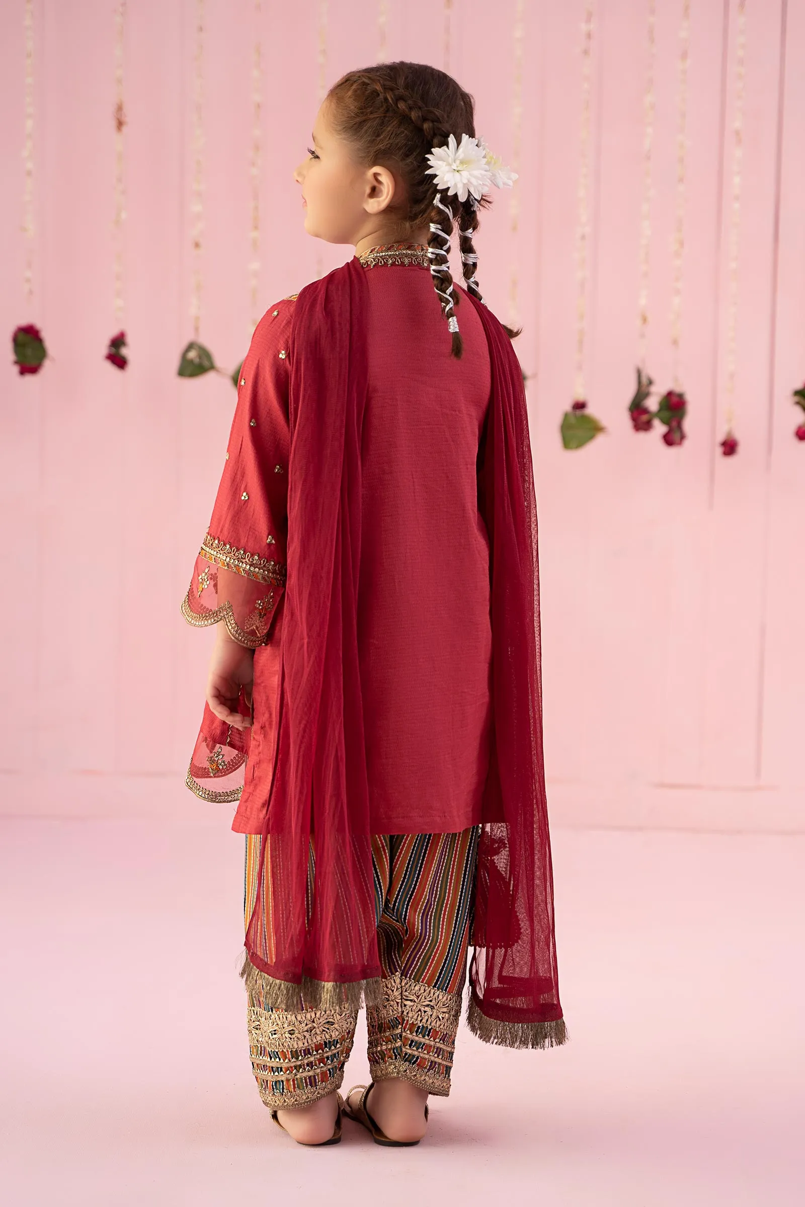 3 Piece Embroidered Dobby Suit | MKD-EF24-05