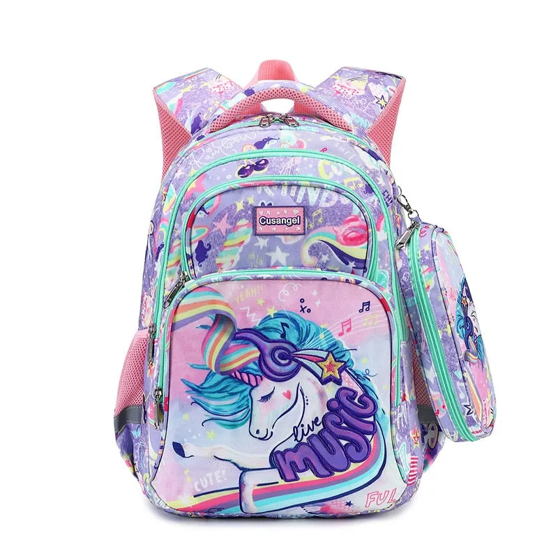 3pcs Set of Teenager Cartoon Dinosaur Anime School Bags