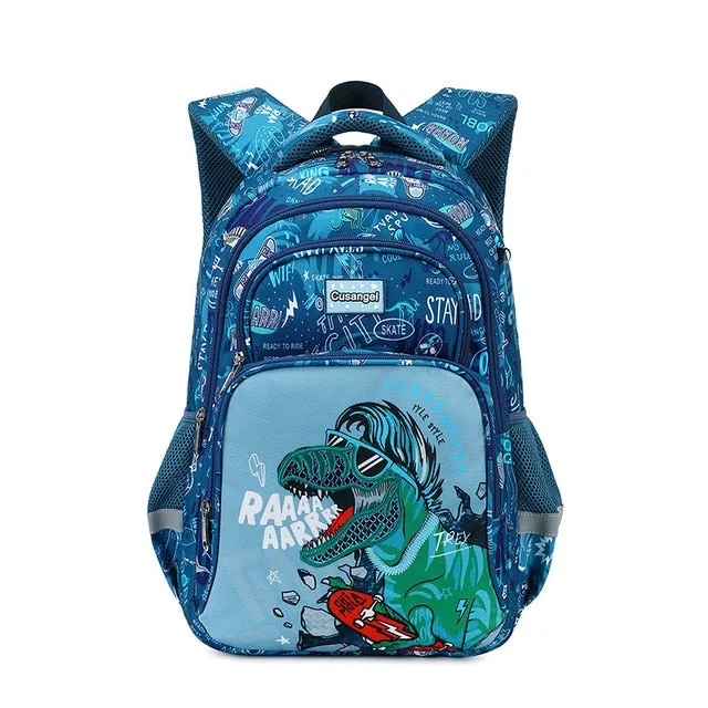 3pcs Set of Teenager Cartoon Dinosaur Anime School Bags