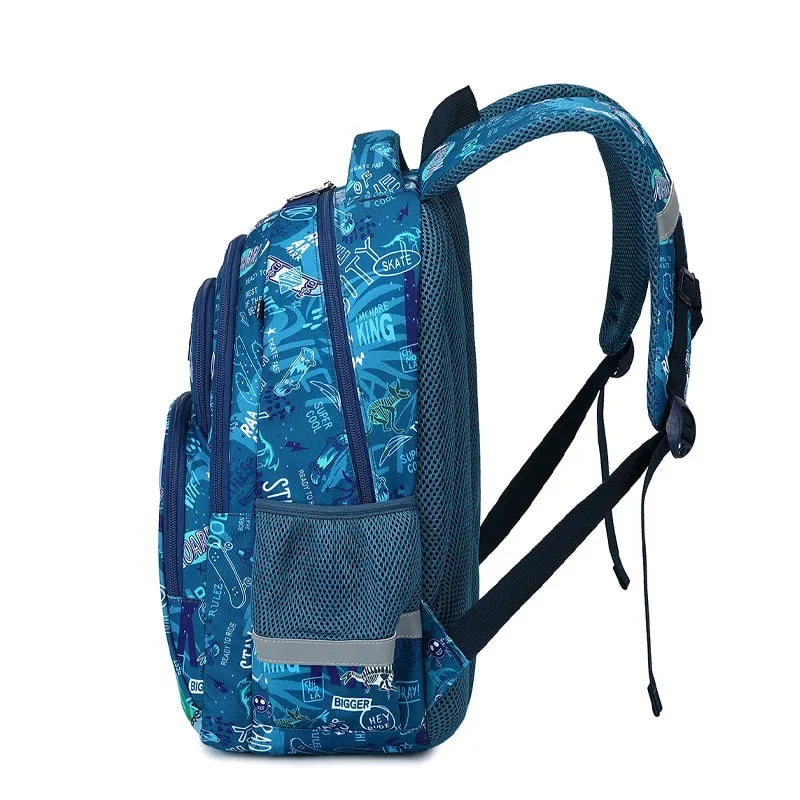 3pcs Set of Teenager Cartoon Dinosaur Anime School Bags