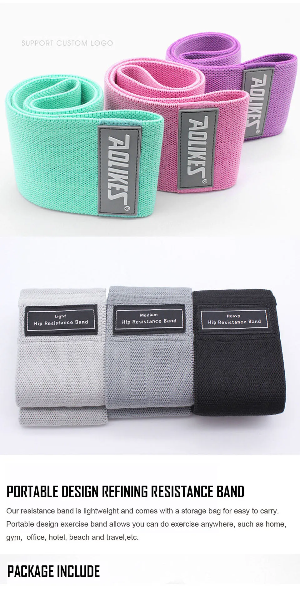 3PCS/Lot Fitness Rubber Bands Resistance Expander Rubber Elastic Bands For Fitness and Training