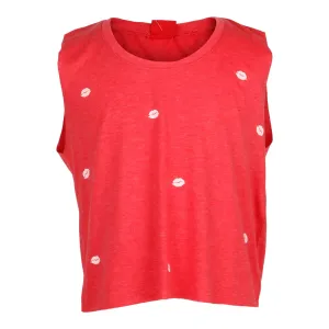 Allover Mini Lips Crop Tank