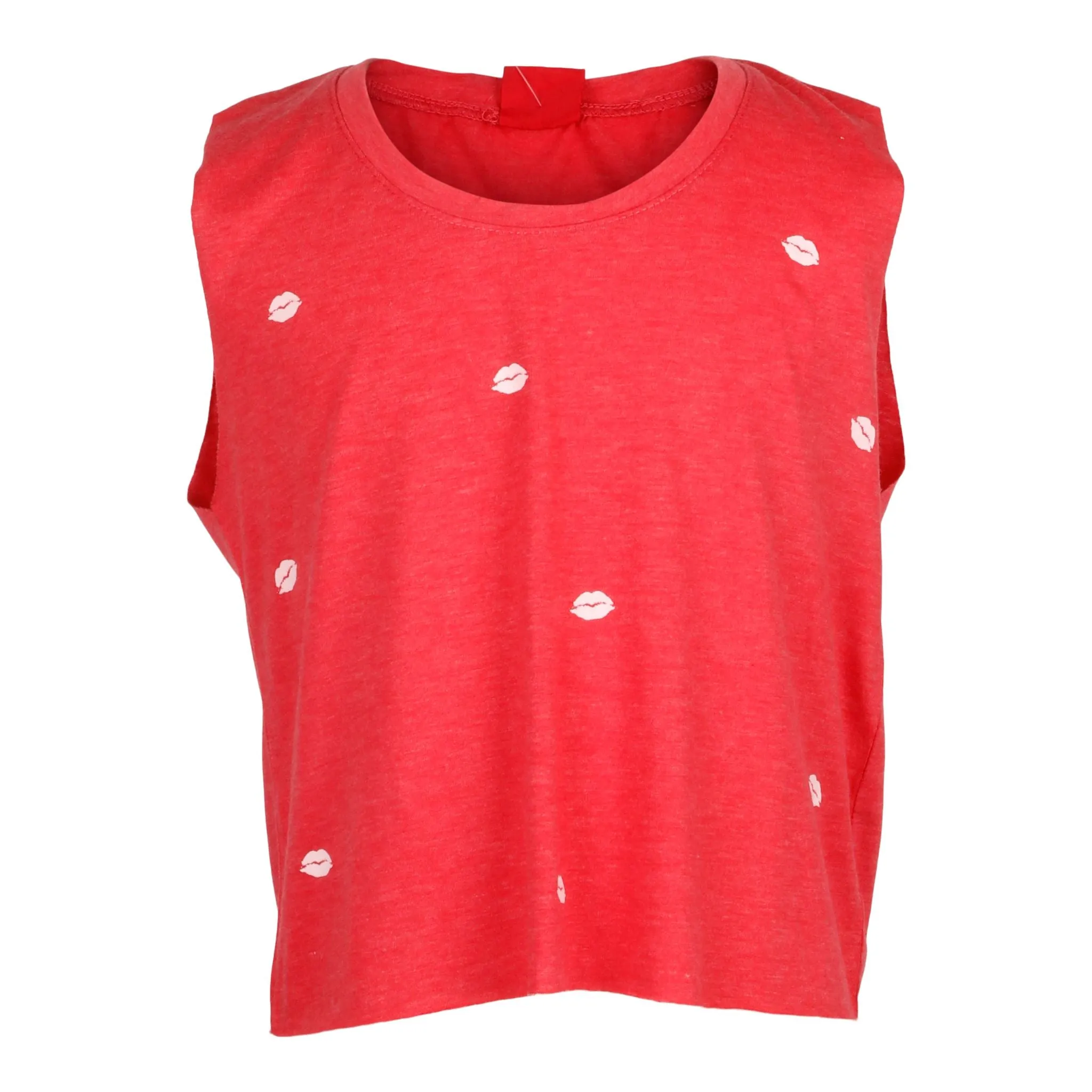 Allover Mini Lips Crop Tank