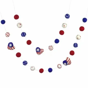 American Flag Hearts Garland- Swirls & Dots