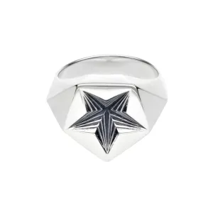 Arc Star Signet Ring - Silver