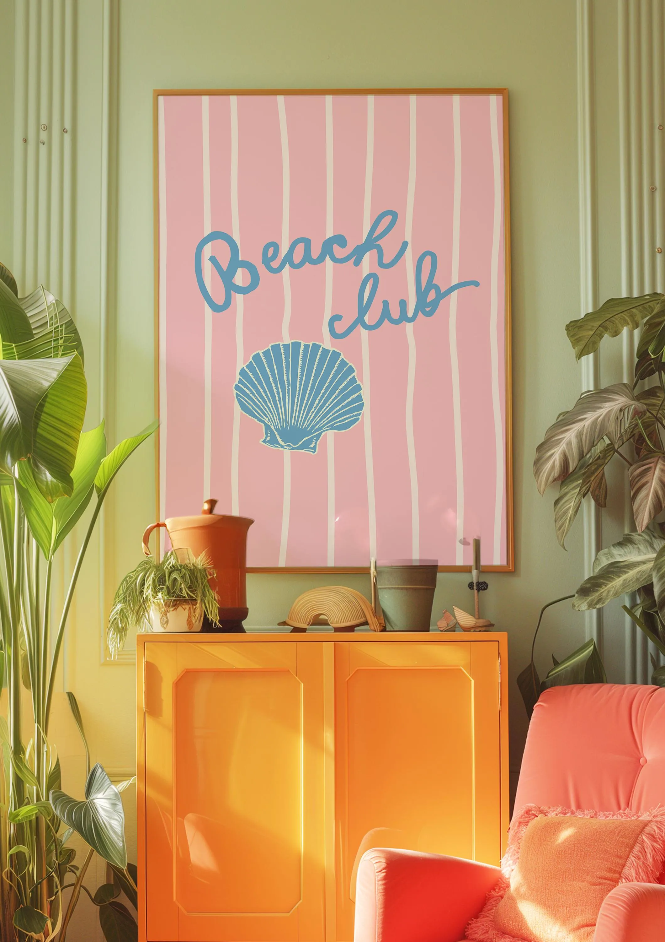Beach Club Digital Art Print