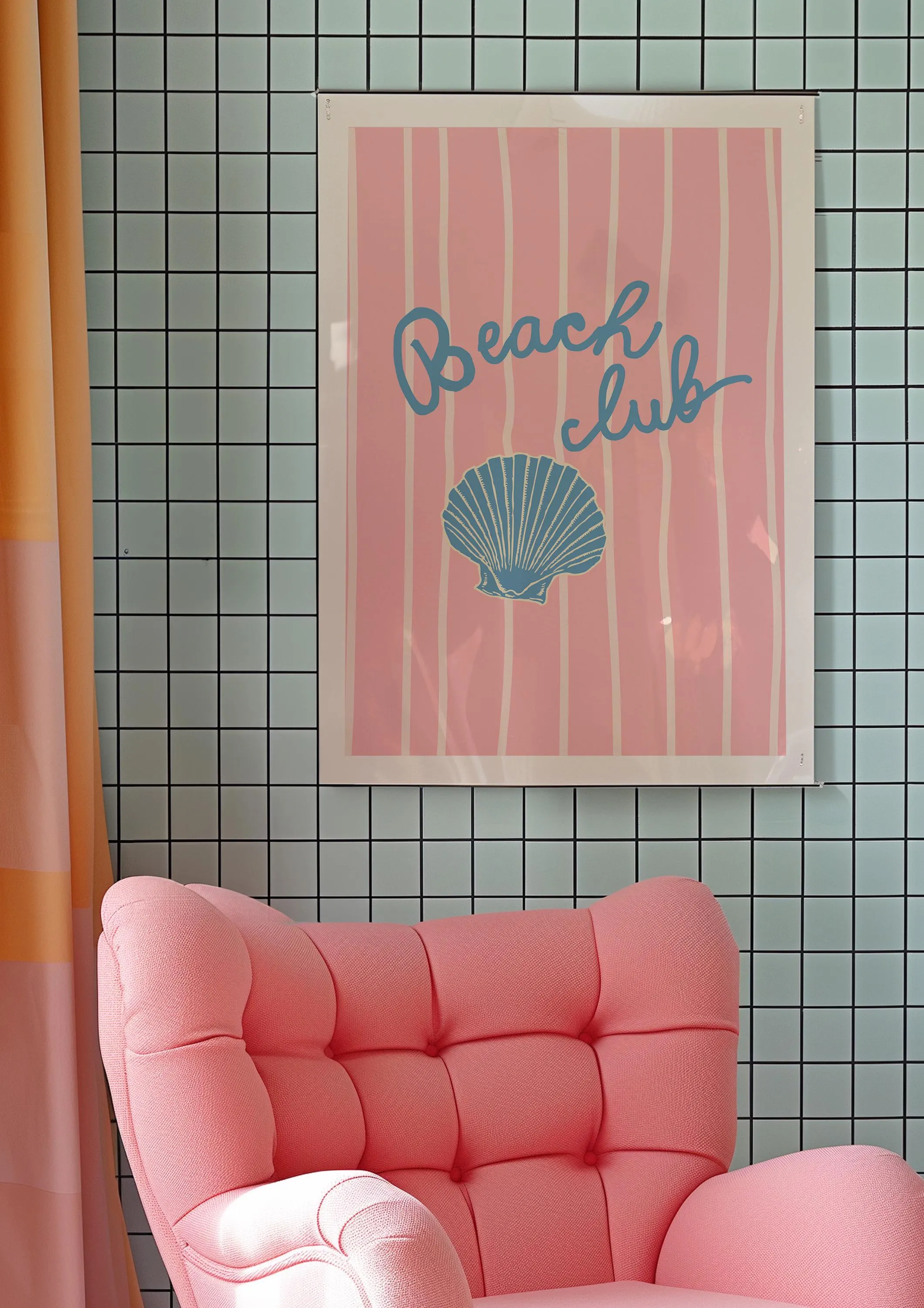 Beach Club Digital Art Print