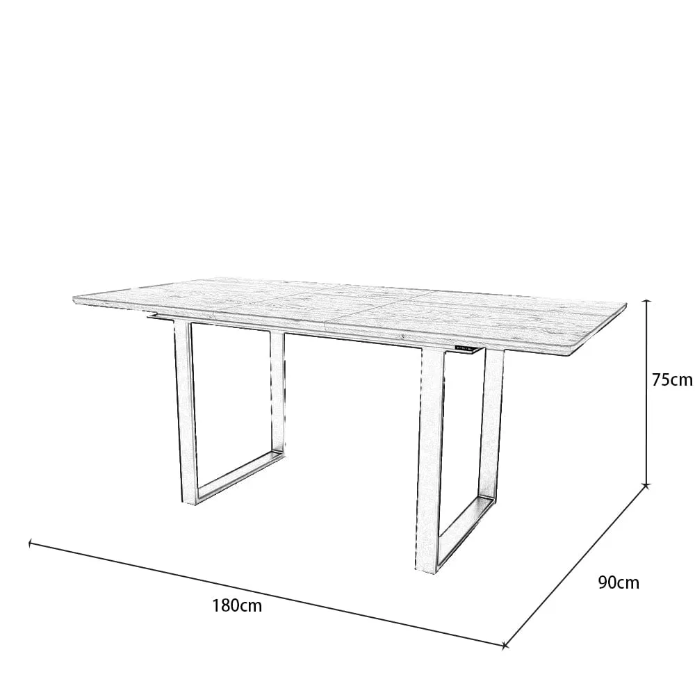 Belluno 180cm Extending Dining Table Set With 4 Boucle Chairs