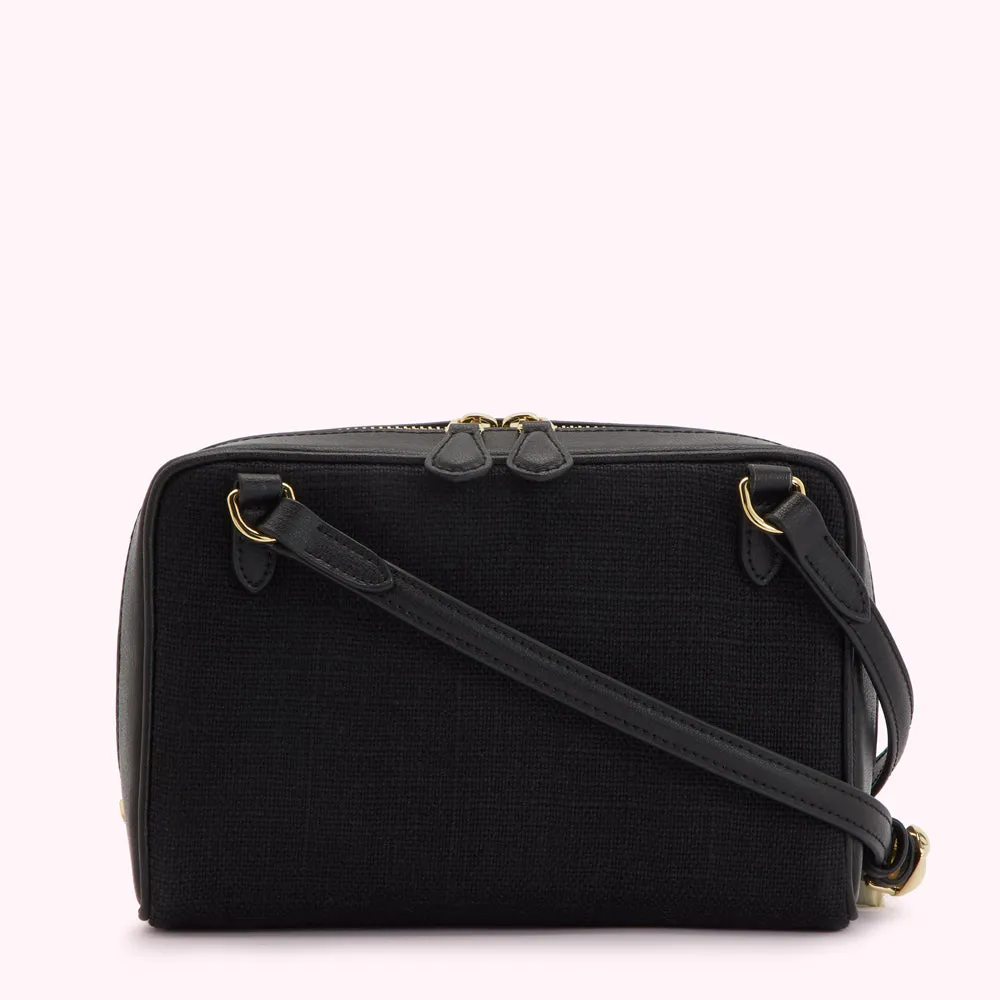 BLACK FLORAL BLOOMS LEXI CROSSBODY BAG
