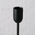 Black Round Based Matt Metal Nordic Dinner Candlestick