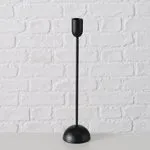 Black Round Based Matt Metal Nordic Dinner Candlestick