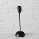 Black Round Based Matt Metal Nordic Dinner Candlestick