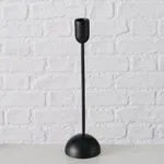 Black Round Based Matt Metal Nordic Dinner Candlestick
