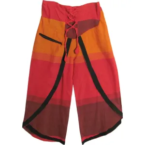 Bohemian Gypsy Hippie Yoga Plaid Palazzo Gaucho Wrap Pants Trousers