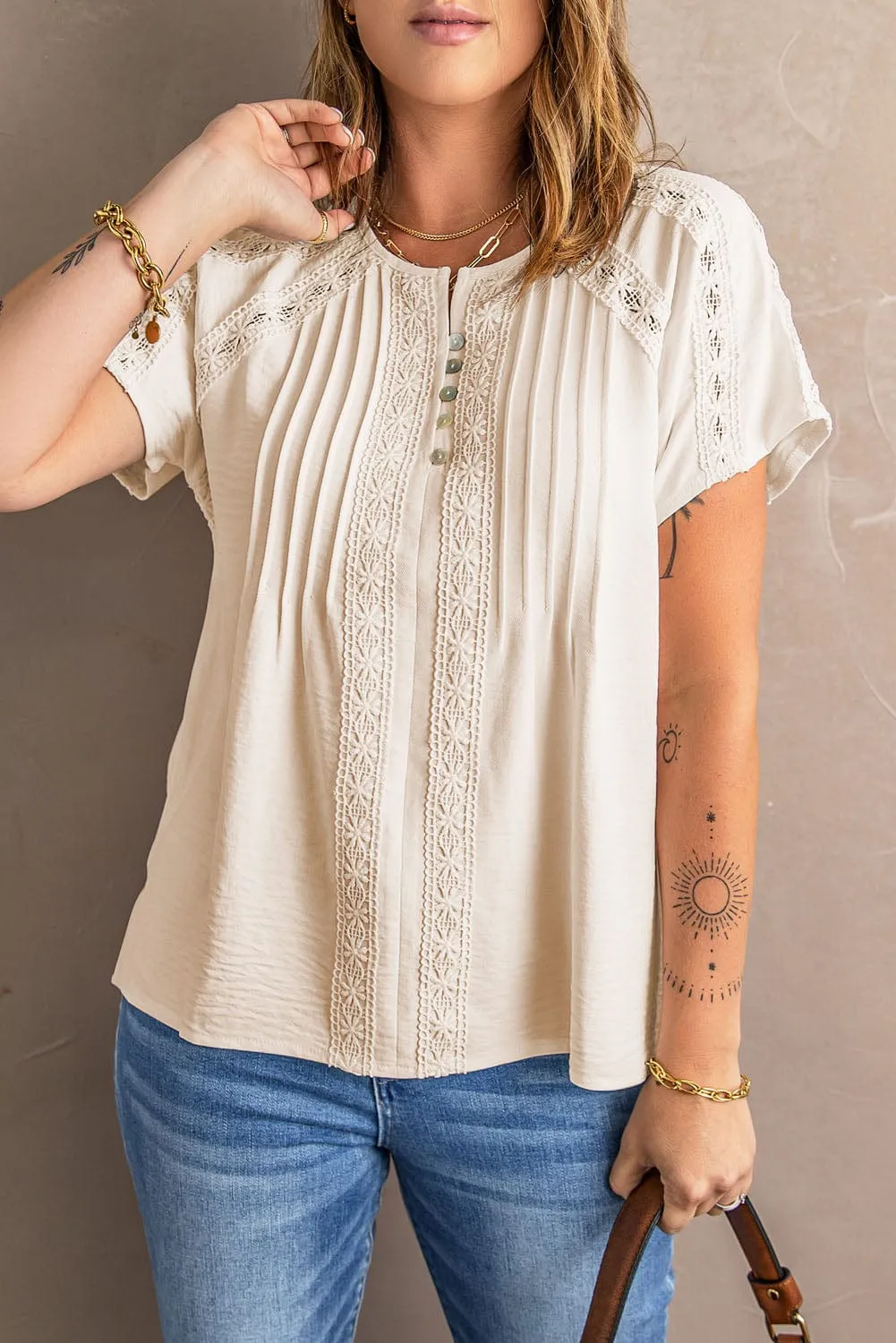 Boho-Chic Eyelet Jumpsuit