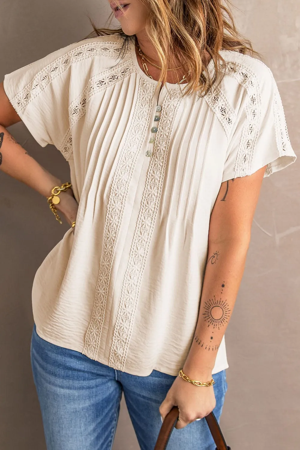 Boho-Chic Eyelet Jumpsuit
