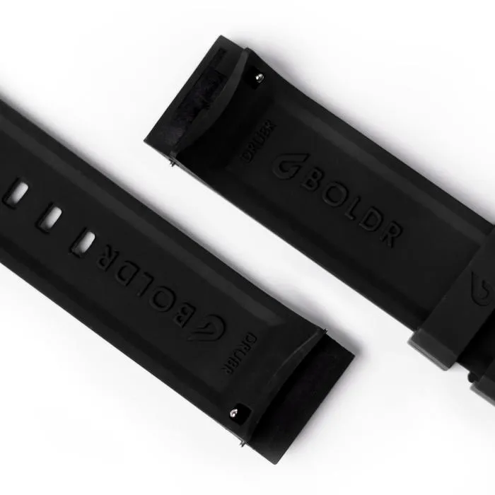 BOLDR Black Druber Rubber Strap 22mm