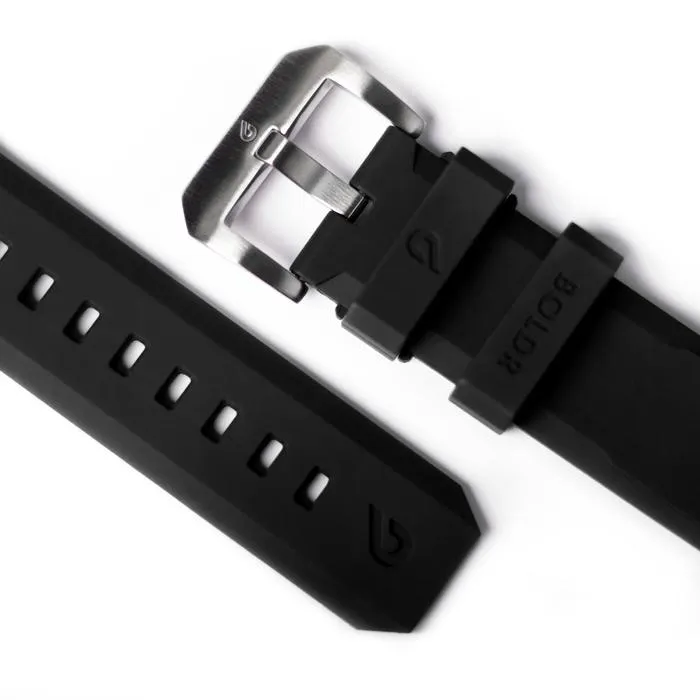 BOLDR Black Druber Rubber Strap 22mm