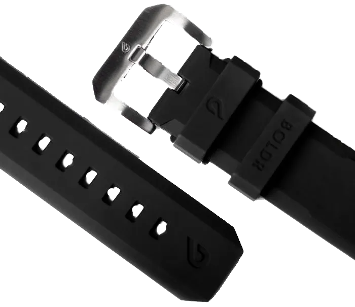 BOLDR Black Druber Rubber Strap 22mm