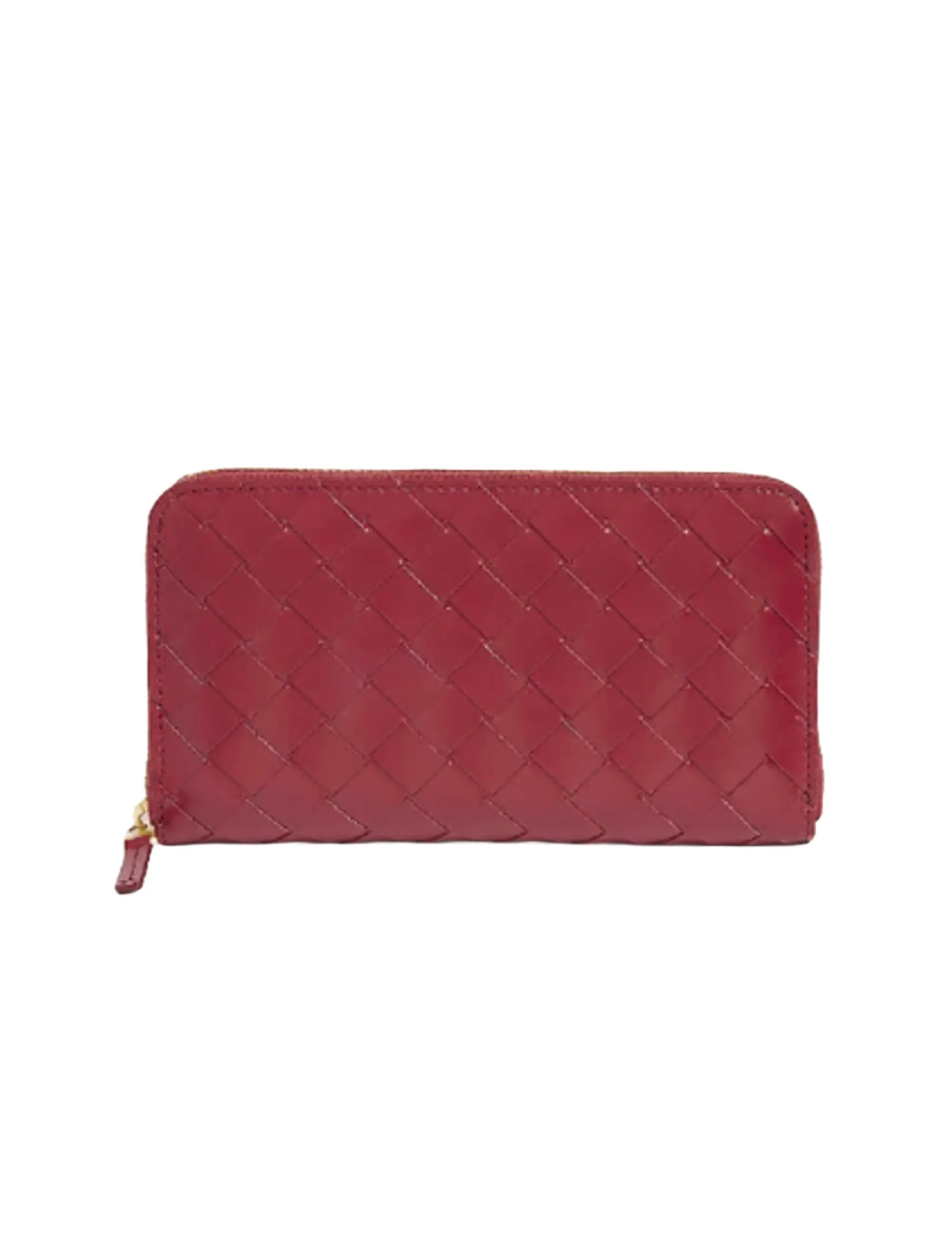 Bottega Veneta Intrecciato Zip Leather Wallet