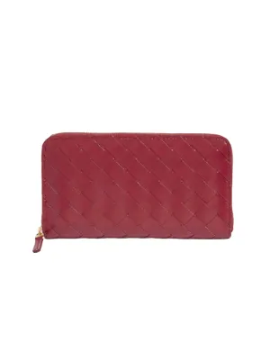 Bottega Veneta Intrecciato Zip Leather Wallet