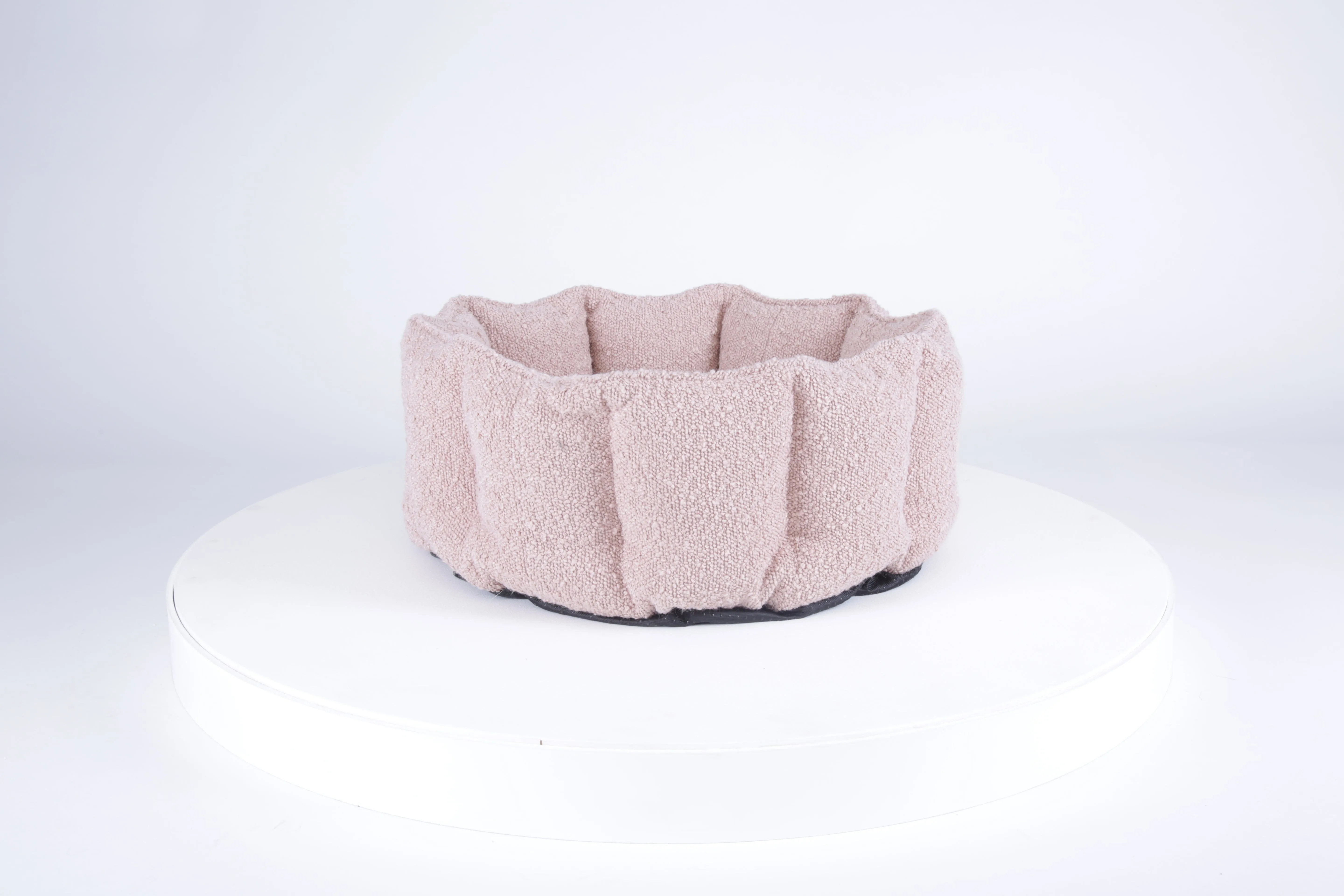 Boucle Cat Bed - Blush Pink
