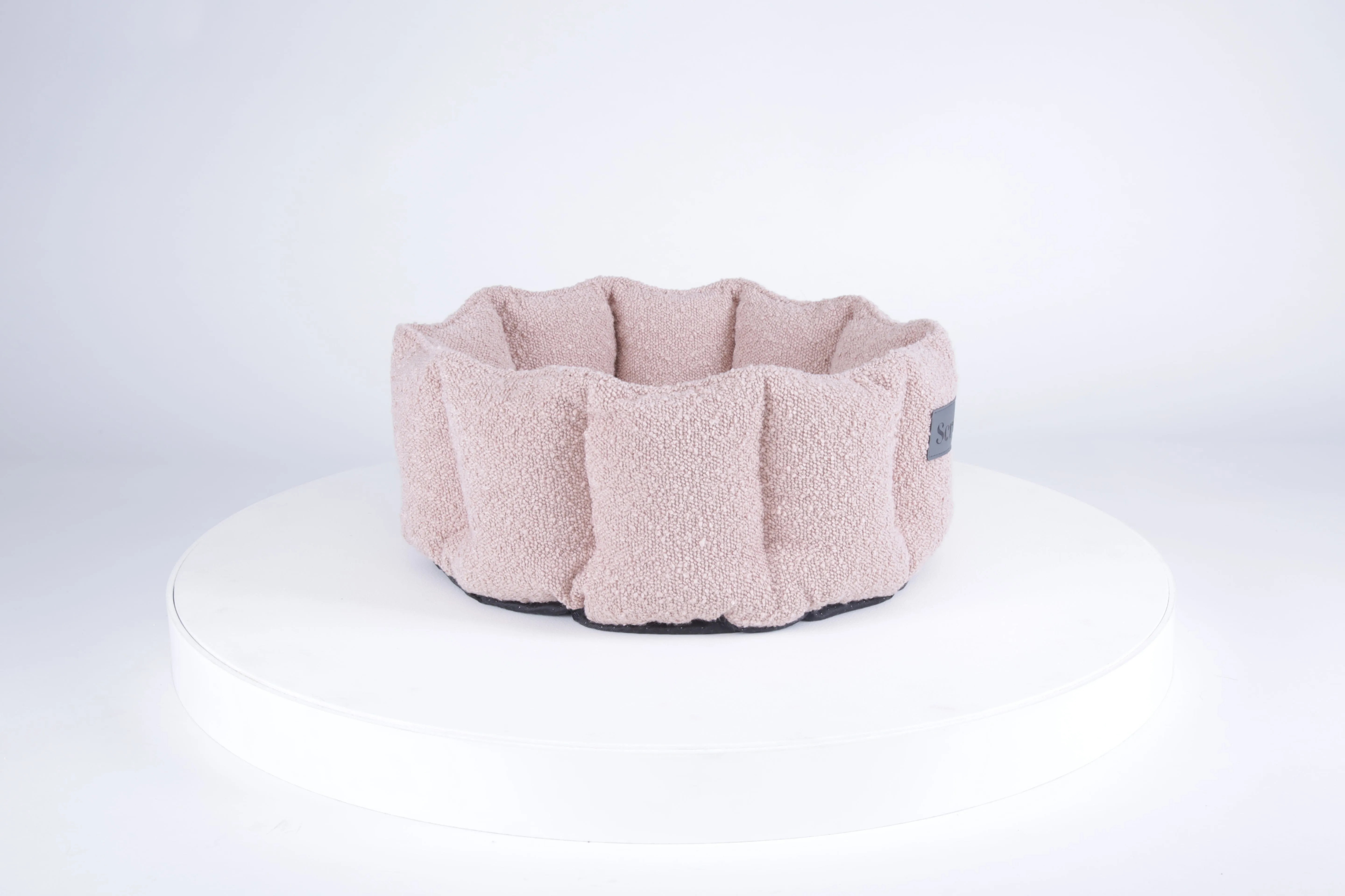 Boucle Cat Bed - Blush Pink
