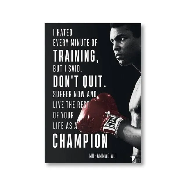 Boxing Legends Artwork Prints: Mike Tyson Muhammad Ali Motivational Quotes Wall Art
