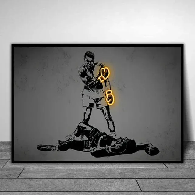Boxing Legends Artwork Prints: Mike Tyson Muhammad Ali Motivational Quotes Wall Art
