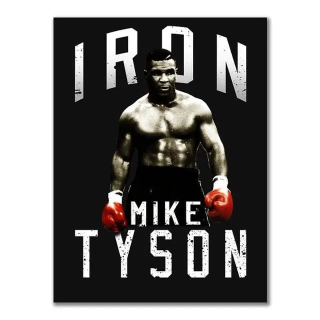 Boxing Legends Artwork Prints: Mike Tyson Muhammad Ali Motivational Quotes Wall Art