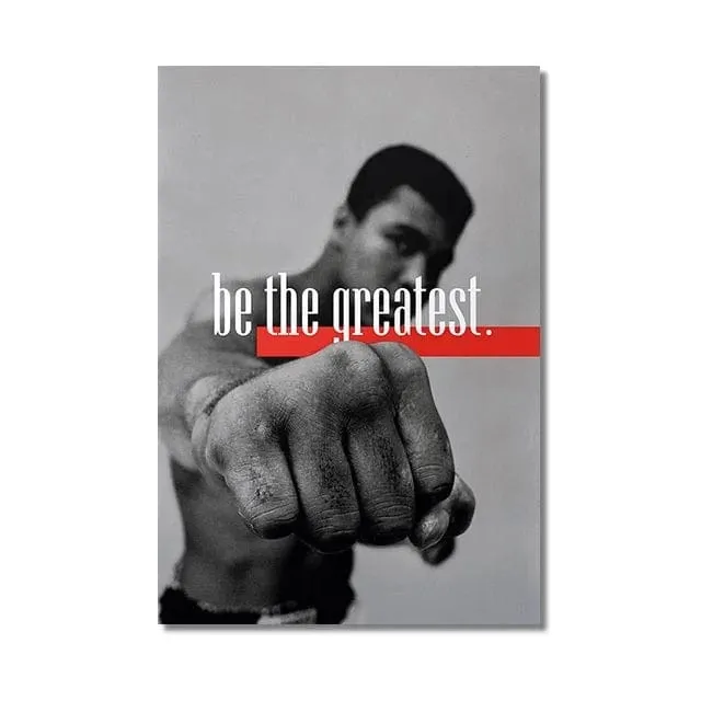 Boxing Legends Artwork Prints: Mike Tyson Muhammad Ali Motivational Quotes Wall Art