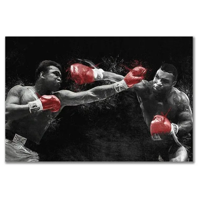 Boxing Legends Artwork Prints: Mike Tyson Muhammad Ali Motivational Quotes Wall Art