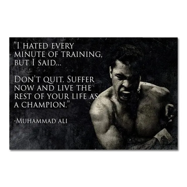 Boxing Legends Artwork Prints: Mike Tyson Muhammad Ali Motivational Quotes Wall Art