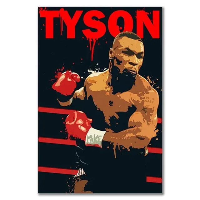 Boxing Legends Artwork Prints: Mike Tyson Muhammad Ali Motivational Quotes Wall Art