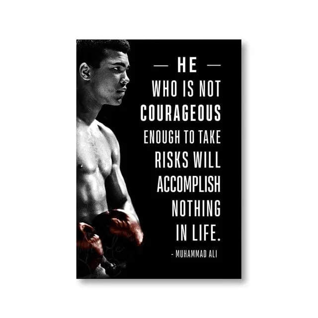 Boxing Legends Artwork Prints: Mike Tyson Muhammad Ali Motivational Quotes Wall Art