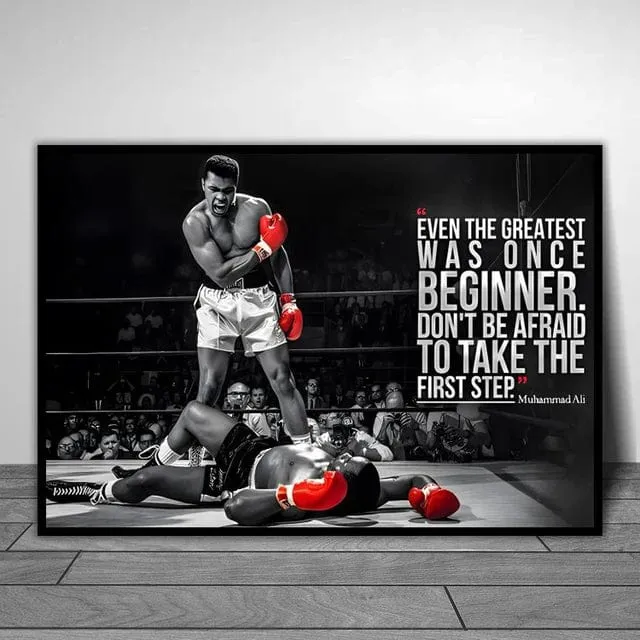 Boxing Legends Artwork Prints: Mike Tyson Muhammad Ali Motivational Quotes Wall Art