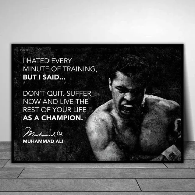 Boxing Legends Artwork Prints: Mike Tyson Muhammad Ali Motivational Quotes Wall Art
