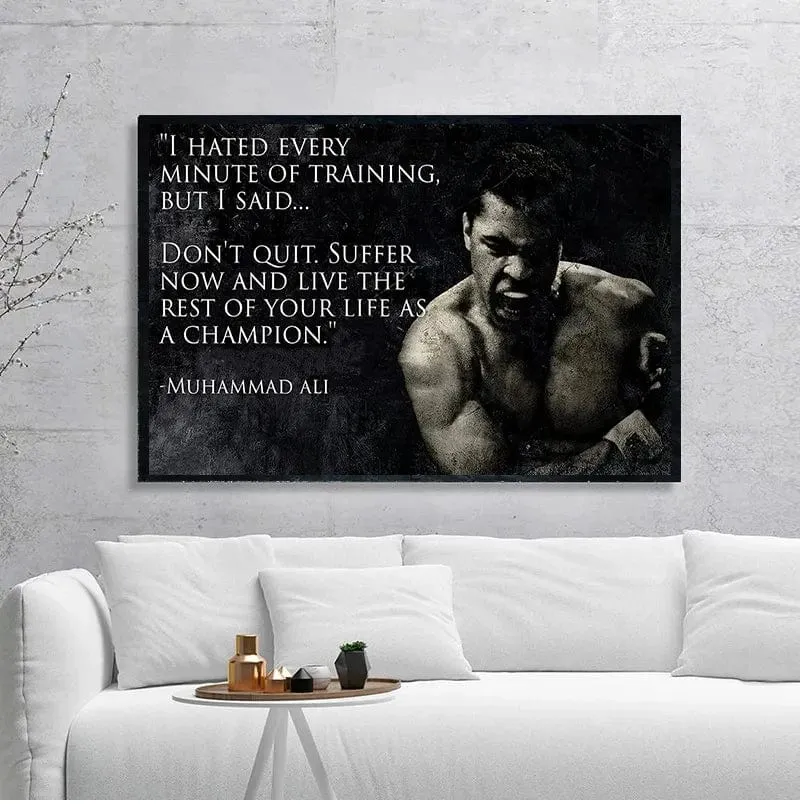 Boxing Legends Artwork Prints: Mike Tyson Muhammad Ali Motivational Quotes Wall Art