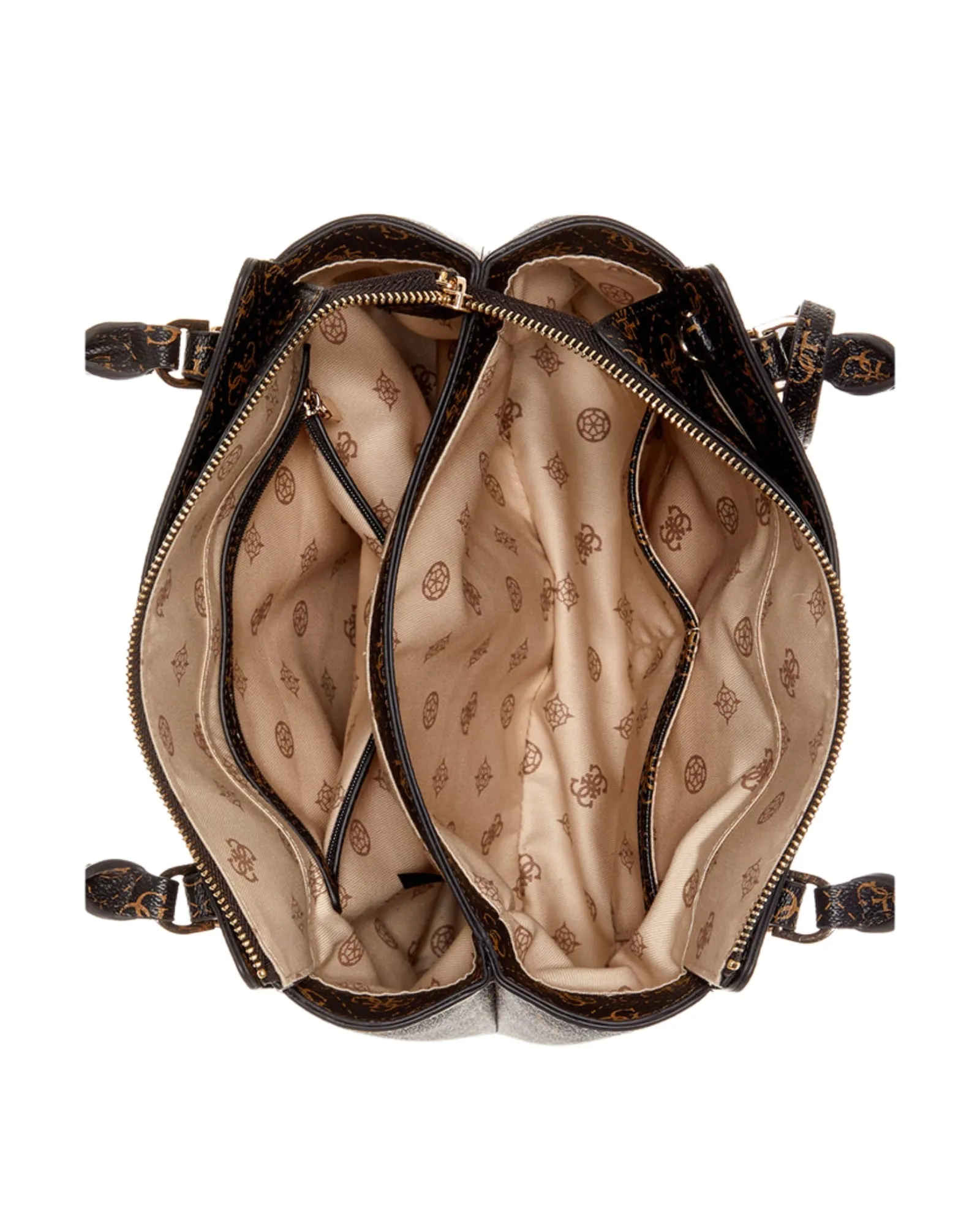 Brown Logo Daryna Satchel Bag
